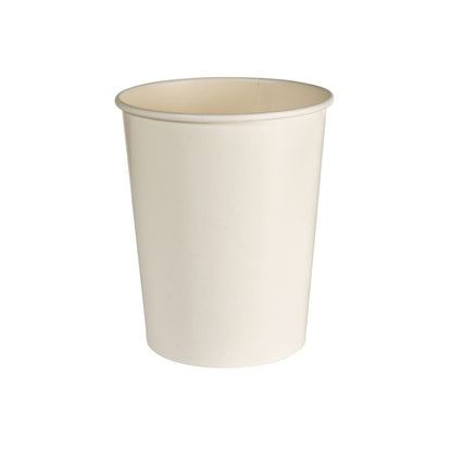 A Basic White Soup Cup Cardboard/PE from Duni GmbH is depicted upright and empty against a white background - perfect for soups on the go.