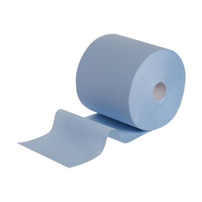 A partially unrolled WypAll® L10 EXTRA+ wiper roll (38.00 cm x 23.50 cm) from Kimberly-Clark GmbH on a white background, ideal for cleaning surfaces.