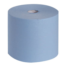 A large WypAll® L10 EXTRA+ wiper roll (38.00 cm x 23.50 cm) from Kimberly-Clark GmbH, light blue with visible cardboard core against a white background - ideal for cleaning surfaces.