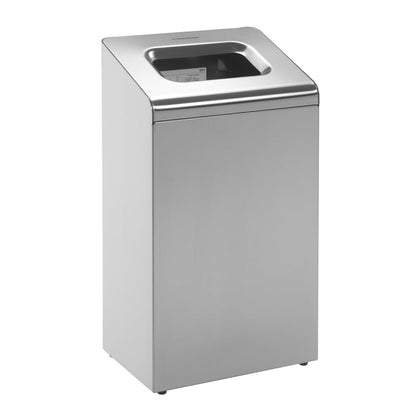 The Kimberly-Clark Professional™ waste container - metal/stainless steel/medium from Kimberly-Clark GmbH features a large, rounded top opening, making it ideal as an office waste basket, depicted on a plain white background.