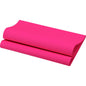 A bright pink Bio-Dunisoft napkin 40 x 40 cm 1/4 fold from Duni GmbH is folded in half and placed on a white background.