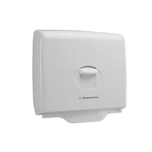 The Kimberly-Clark Aquarius™ toilet seat cover dispenser in white is a wall-mounted dispenser, perfect for maintaining hygiene in public toilets. 1 dispenser per carton.