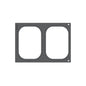 A rectangular gray frame by Duni GmbH, cassette DF 10/DF20 for Brick Medium (2-use), with two round cutouts next to each other, "19255" printed vertically on the left edge and two small circular holes on the right side.