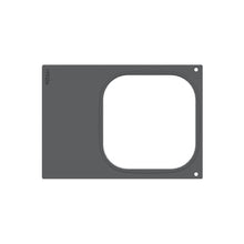 The rectangular, flat, dark gray cassette DF 10/DF20 for Brick Large (single-use) from Duni GmbH has a large, right-rounded square cutout and two small corner holes; "199256" is printed on the left edge. The package contains 1 piece.