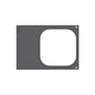 The rectangular, flat, dark gray cassette DF 10/DF20 for Brick Large (single-use) from Duni GmbH has a large, right-rounded square cutout and two small corner holes; "199256" is printed on the left edge. The package contains 1 piece.