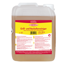 The 5L Dr. Schnell HORNIT grill and oven cleaner from DR.SCHNELL GmbH & Co. KGaA comes in a transparent canister with a white lid and yellow-red label - ideal for powerful kitchen hygiene.
