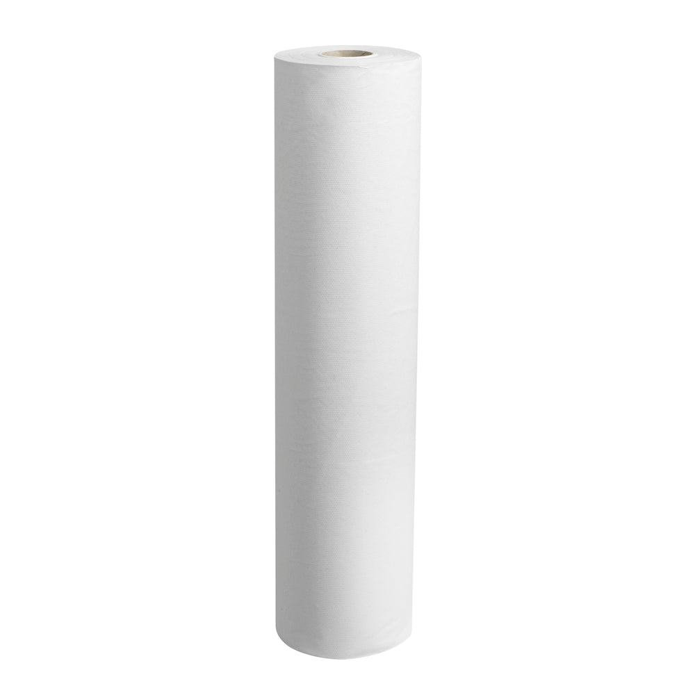 The image shows a Scott® doctor's roll - roll (38.00 cm x 51.00 cm) from Kimberly-Clark GmbH, a large roll of white paper with a hollow core, commonly used for examination couches in medical facilities, on a white background.