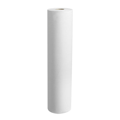 The image shows a Scott® doctor's roll - roll (38.00 cm x 51.00 cm) from Kimberly-Clark GmbH, a large roll of white paper with a hollow core, commonly used for examination couches in medical facilities, on a white background.