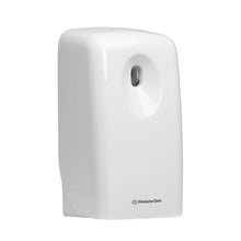 The Kimberly-Clark GmbH Aquarius™ air freshener - White is a white, rectangular dispenser with rounded edges and a top opening that refreshes the air in your room. The Kimberly-Clark logo is located on the lower front side.