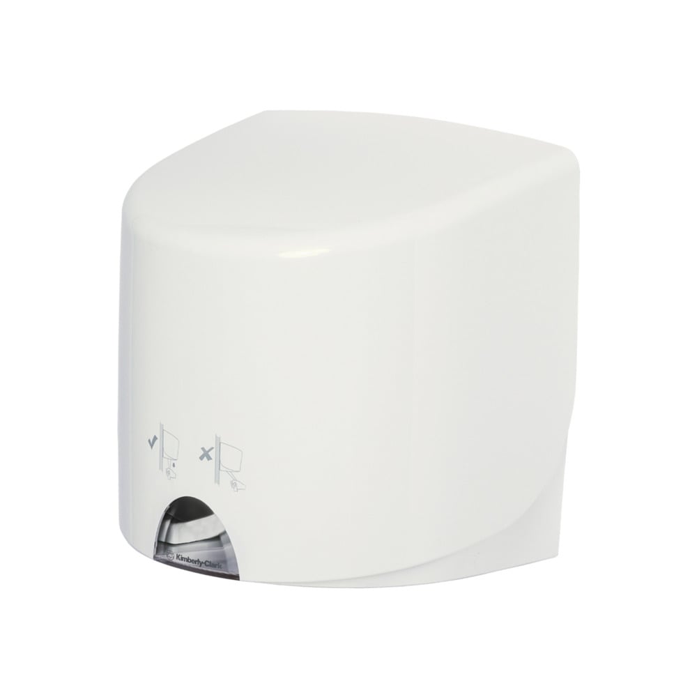 The Aquarius™ towel dispenser - Roll Control in white by Kimberly-Clark GmbH is a white, wall-mounted dispenser for hygienic cleaning in public restrooms.