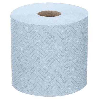 The WypAll® L10 paper towel (38.00 cm x 18.30 cm) from Kimberly-Clark GmbH is a large, blue industrial centrefeed roll, ideal for service & retail cleaning with Reach+™ dispensers.