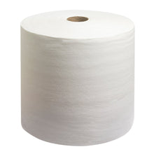 A WypAll® L40 wipers large roll from Kimberly-Clark GmbH (1 roll, 875 sheets, white) stands upright against a white background, showing the cardboard core in the middle.