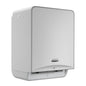 The Kimberly-Clark Professional™ Icon™ Electronic No Touch - Loose Module - Roll / Silver Mosaic from Kimberly-Clark GmbH is a wall-mounted, touchless paper towel dispenser with a textured silver mosaic front and a bottom opening for towel dispensing.