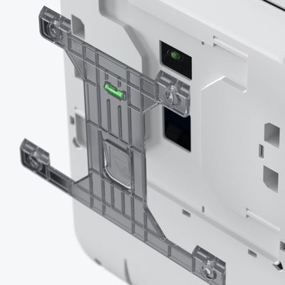 Close-up of the back of a Kimberly-Clark Professional™ Icon™ Electronic No Touch - Loose Module - Roll / Silver Mosaic from Kimberly-Clark GmbH, showing the transparent plastic bracket secured with visible screws.