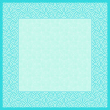 A square Dunicel table cover (84x84cm) from Duni GmbH, Breeze mint blue: white/mint swirled edge, delicate light cyan swirl center. Ideal for spring-like table decoration; without text or images. Pack of 20 pieces.