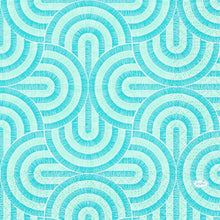 Turquoise and mint blue geometric napkins with radial, fine lines creating a textured, symmetrical pattern. Duni GmbH "Breeze Mint Blue Napkins" 33x33 cm, pack of 50 pieces.