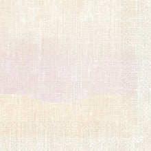 A structured canvas background in delicate beige and light pink evokes serenity, with a visible woven pattern reminiscent of the Zellt.Serv by Duni GmbH. 40x40 mm, 3-ply napkins (250 sheets of paper), with subtle wave-like transitions between the individual color areas.