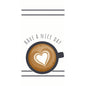 The Duni GmbH Zellt napkins 40x40 cm, 3-ply, Nice Day Design show a coffee cup from top to bottom with heart-shaped latte art and "HAVE A NICE DAY" on a white background. Each pack contains 250 napkins.