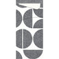 A grid of black and white, textured semicircles and quarter circles on a white background reminiscent of the softness of the Sacchetto Zelltuch 190 x 85 mm by Duni GmbH, with a cream-colored solid shape at the top.