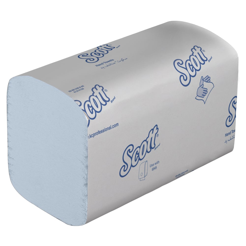 Scott® Control™ Interfold Hand Towels, blue, 15 clips x 240 sheets per carton from Kimberly-Clark GmbH - practical hygienic papers for clean and comfortable towel dispensing.