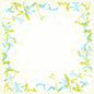 A square border of light green and blue flowers in watercolor style frames the Dunisilk MD tablecloth 84x84 cm Elise by Duni GmbH - high-quality, water-repellent table decoration in a pack of 20, with delicate floral contours blending into the white center.
