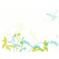 Minimalist green and light blue plant stems with a light blue bird on white - ideal for Dunicel sets 30x40 cm Elise by Duni GmbH. High-quality placemats for events, available in a pack of 100 pieces.