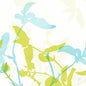 A digital illustration of overlapping light green and blue botanical silhouettes on white adorns the Duni GmbH classic napkins 40 x 40 cm, 4-ply, embossed with subtle pattern and 1/4-fold - perfect for the elegantly set table.
