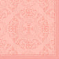 The Dunilin napkins 40 x 40 cm 1/4 fold by Duni GmbH feature a pink ornamental damask pattern with floral and vine motifs, framed from two sides. The slightly aged texture lends it elegance and is perfect for stylishly set tables.