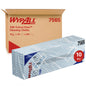 A box of WypAll® X80 Critical Clean - Interfold from Kimberly-Clark GmbH, with blue and white patterned cloths (41 x 33 cm); ideal for industrial cleaning. Packaging: 10 packs of 25 cloths, totaling 250.