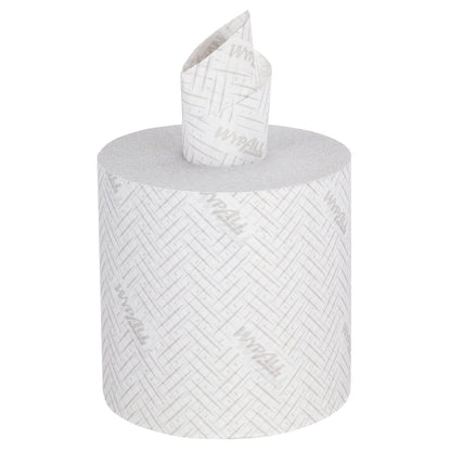 A large roll of WypAll® L20 paper towel from Kimberly-Clark GmbH (38.00 x 18.30 cm), with a textured surface and central dispensing, ideal for industrial cleaning tasks.