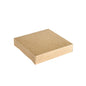 A closed, square Viking Block Lid Brown Cardboard/PE Box from Duni GmbH (140x140x29 mm), photographed against a white background.