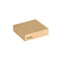 A simple, rectangular brown Viking Cube Mini Lid Box from Duni GmbH (75x75x20 mm, PLA-coated, 300 pieces), ideal for biodegradable packaging and perfect as a sustainable lid for boxes.