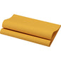 A folded yellow organic Dunisoft napkin 40 x 40 cm 1/4 fold by Duni GmbH is displayed on a plain white background, made from biodegradable materials for an eco-friendly choice.