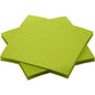 A stack of Duni GmbH Bio-Dunisoft napkins 20 x 20 cm in bright green is arranged in a slightly overlapping pattern on a white background.