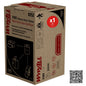 The WypAll® X80 PowerClean Midi Roll, White (1 carton x 180 sheets) from Kimberly-Clark GmbH is delivered in a carton with product images, dosing instructions, a "x1" unit symbol, and a QR code - ideal for industrial cleaning needs.