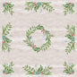 A bright wooden background with green, leafy table decorations in each corner and a circular wreath of greenery and red berries reminds of the festive, water-repellent Dunisilk(Plus) tablecloth 84x84 from Duni GmbH.