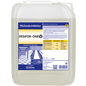 A 10-liter plastic container from Dr. Schnell DESIFOR-ONE V surface disinfectant by DR.SCHNELL GmbH & Co. KGaA, with a blue-yellow label containing product information, dosage instructions, and German safety warnings.