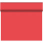 A roll of Bio-DC Tete a Tete (0.4x24m, red) from Duni GmbH, made from high-quality material, is partially unrolled, with the strip running downwards against a white background.