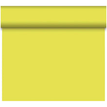 A partially unrolled roll of Bio-DC Tete a Tete (0.4x24m, kiwi) from Duni GmbH is presented on a white background, showcasing the durable and smooth surface - perfect as a versatile decoration for creative projects.
