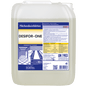 The 10-liter container of Dr. Schnell Desifor-One Surface Disinfection, limited virucidal PLUS by DR.SCHNELL GmbH & Co. KGaA features a blue-white label with product information, instructions for use, warning symbol, and a white cap for convenient surface disinfection.