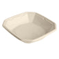 A brown, square Octabagasse bowl 1000 ml from Duni GmbH (224x224x42mm), uncoated and biodegradable, made from environmentally friendly bagasse; pack of 50 pieces - photographed on a white background.