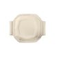 A closed, brown Octabagasse lid 1000 ml takeout container from Duni GmbH (290x233x42 mm, 50 pack), made from biodegradable bagasse fibers, shown from above on a white background.