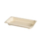 The Duni GmbH Sushi & Deli Tray Slim Short 165x92x22mm, brown, PLA-coated, made of bagasse, environmentally friendly and ideal for serving food. Available in a pack of 100 pieces.