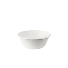 A simple, white Coppa Bowl 500 ml (140x140x57 mm) from Duni GmbH is placed centrally on a white background. This eco-friendly disposable bowl (50-pack) made of uncoated bagasse has a smooth texture without visible markings or patterns.
