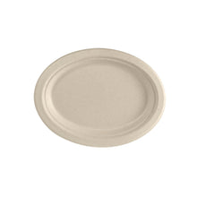 The Duni GmbH oval plate 26 cm brown made of uncoated bagasse (260x200x20 mm, 50 pieces) is compostable, environmentally friendly disposable tableware for sustainable table design.