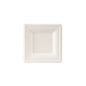 The square, white disposable plate (16x16 cm) made of untreated bagasse by Duni GmbH is shown in the center of the image. It is ideal as eco-friendly disposable tableware for sustainable events (pack of 50).