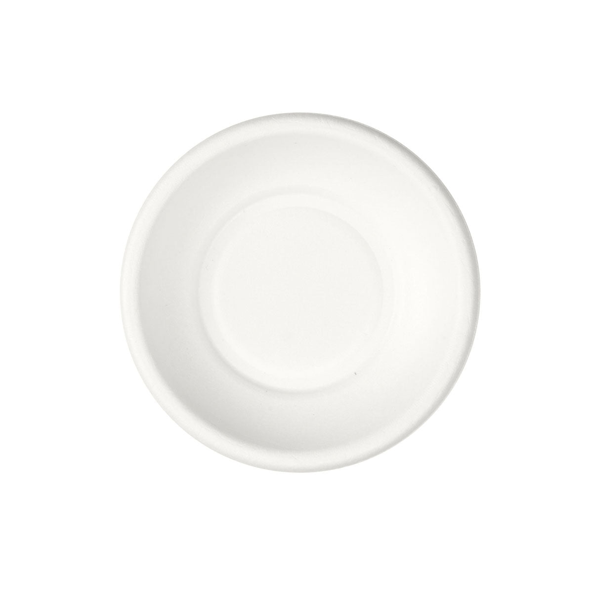 A round, simple white plate demo coaster (ø 99 mm) by Duni GmbH, made of uncoated bagasse, photographed on a white background - environmentally friendly and biodegradable. Pack of 50 pieces.