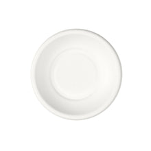 A round, simple white plate demo coaster (ø 99 mm) by Duni GmbH, made of uncoated bagasse, photographed on a white background - environmentally friendly and biodegradable. Pack of 50 pieces.