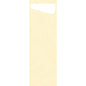 A tall, rectangular, textured, light yellow Duni GmbH SACCHETTO Bio D-Soft Slim with a small white triangular cutout - ideal for eco-friendly washing of delicate clothing in biodegradable laundry bags.