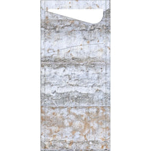 The SACCHETTO 190x85 mm Stone from Duni GmbH has a rectangular, textured surface in gray, white, and beige - ideal for craft projects or decorations. A unique diagonal cut at the top left creates a striking triangular accent. Packaging with 100 pieces.